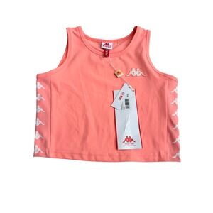 Kappa 222 Banda Atvan Women Pink Crop Tank‎ Top Skin Fit 303WCL0 XS